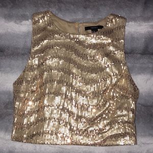 Forever 21 Gold Sequin Crop Top